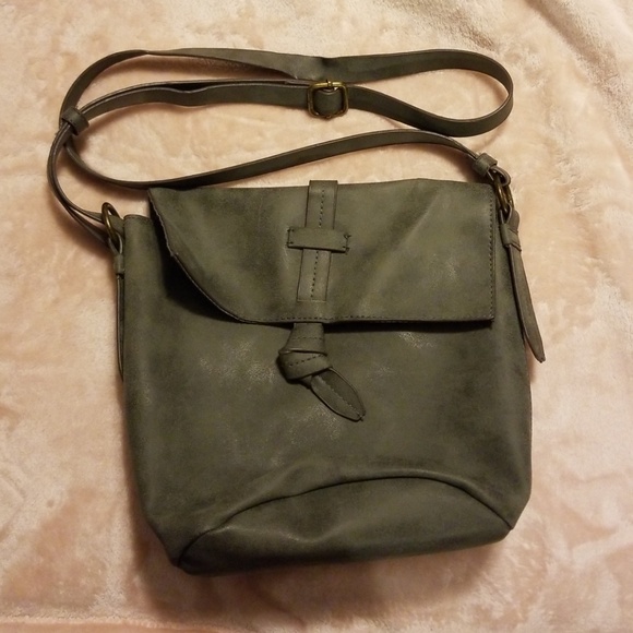 Handbags - 4 for $ 25 Purse crossbody gray  Snap front